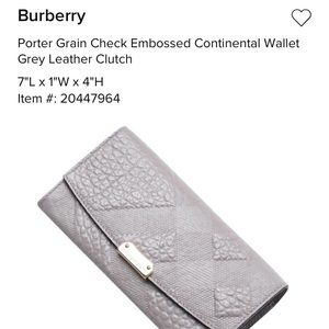 Burberry Leather Check Embossed Wallet